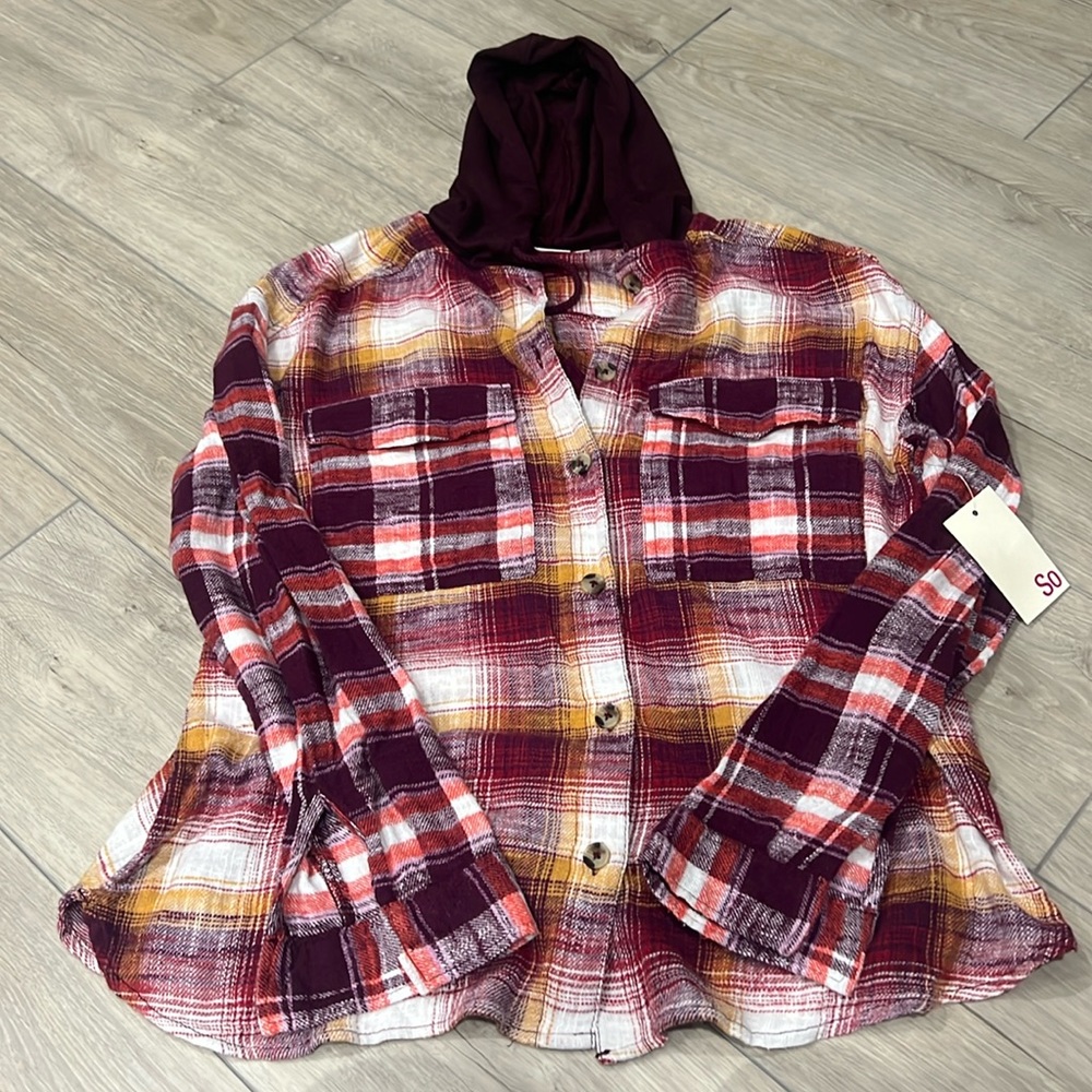 NWT hooded flannel
